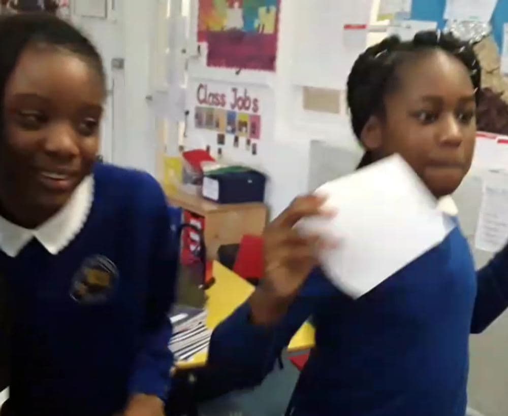 Primary pupils enjoying a Rap Club lesson
